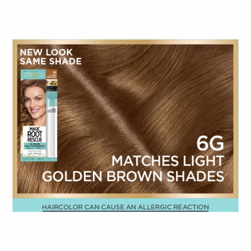 L'Oreal Paris Magic 6G Light Golden Brown Root Rescue 10 Minute Root Hair Coloring Kit Perspective: back