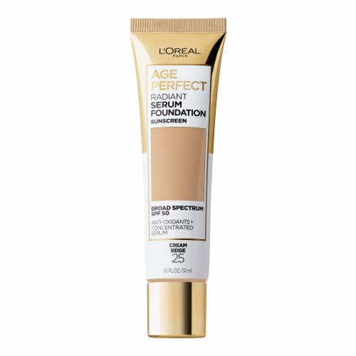 L'Oreal Paris Age Perfect Radiant Serum Foundation with SPF 50 Cream Beige Perspective: back