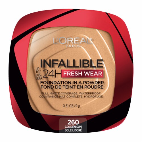 L'Oreal Paris Infallible Fresh Wear Foundation In A Powder 260 Golden Sun Perspective: back