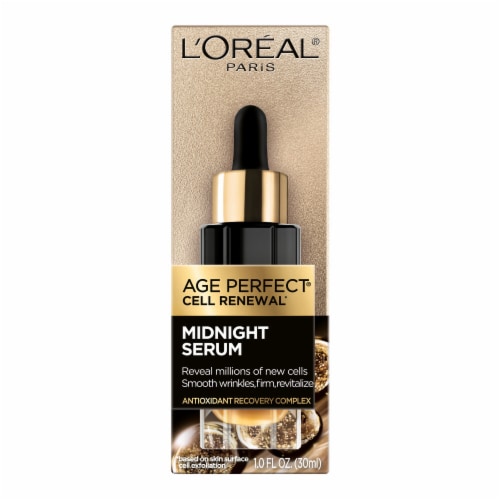 L'Oreal Paris Age Perfect Midnight Facial Serum Cell Renewal Anti-Aging Complex Perspective: back
