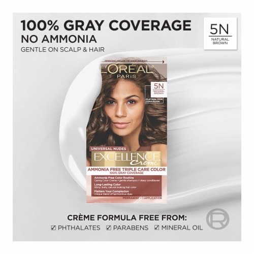 L'Oreal Paris Excellence Universal Nudes Triple Care Permanent Hair Color 5N Natural Brown Perspective: back