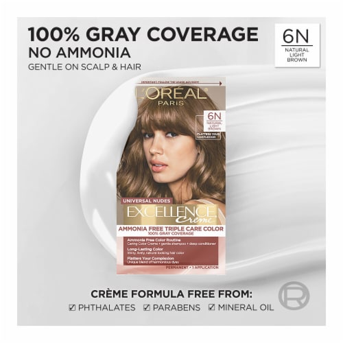 L'Oreal Paris Excellence Universal Nudes Permanent Hair Color 6N Natural Light Brown Perspective: back