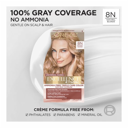 L'Oreal Paris Excellence Universal Nudes Permanent Hair Color 8N Natural Blonde Perspective: back