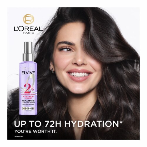 L'Oreal Paris Elvive Hyaluron Plump Replumping Moisture Hair Serum for Dry, Dehydrated Hair Perspective: back