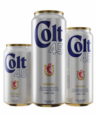 Colt 45 Malt Liquor Lager Single Can Perspective: back