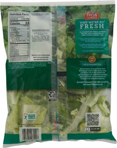Fresh Express Leafy Green Romaine Salad Perspective: back