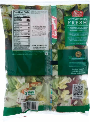 Fresh Express Farmer's Garden Salad Mix Perspective: back