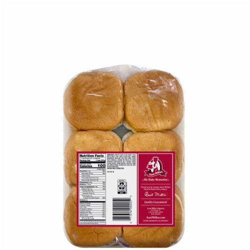 Aunt Millie's Hearth White Slider Buns Perspective: back