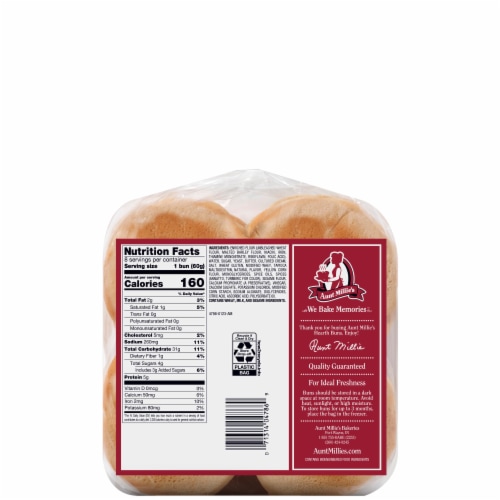 Aunt Millie's Hearth Butter Buns Perspective: back
