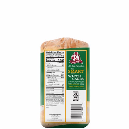 Aunt Millie's Live Carb Smart Everything & More Bagel Perspective: back