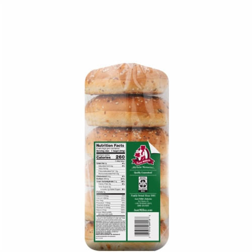 Aunt Millie's Soft Everything & More Bagels Perspective: back