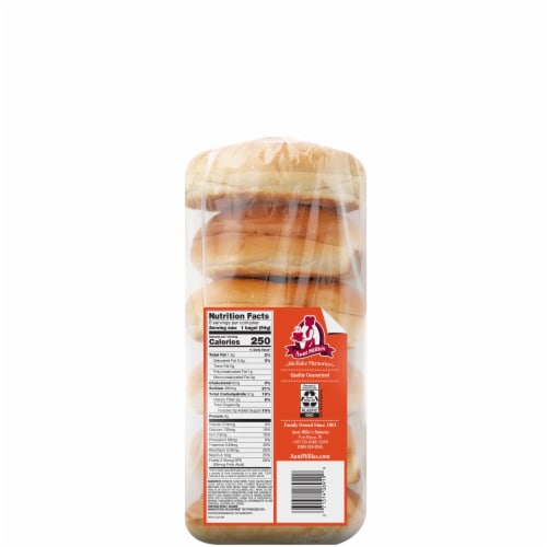 Aunt Millie's Soft Plain Bagels Perspective: back