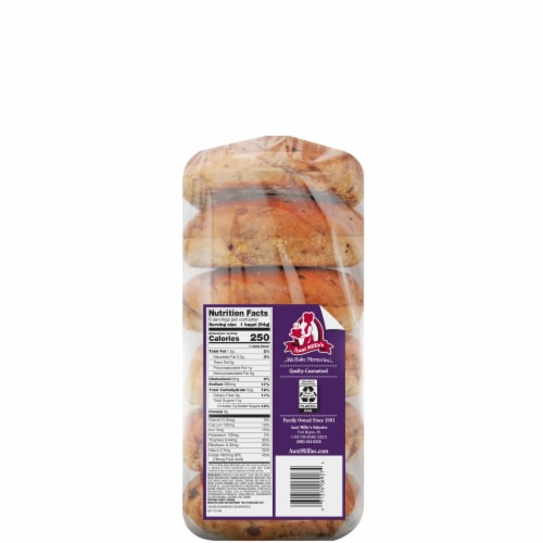 Aunt Millie's Soft Cinnamon Raisin Bagels Perspective: back