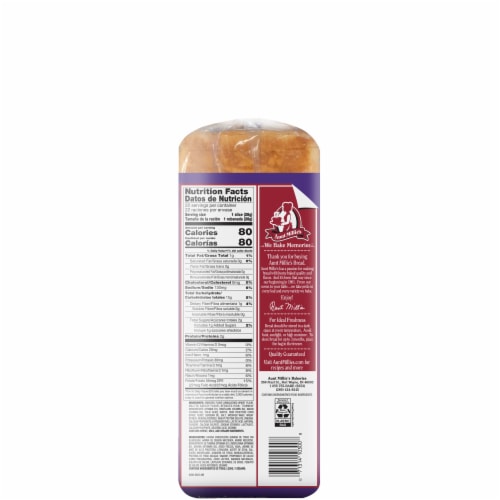 Aunt Millie's Giant White Bread Perspective: back