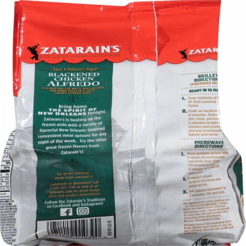 Zatarain's Frozen Blackened Chicken Alfredo Perspective: back