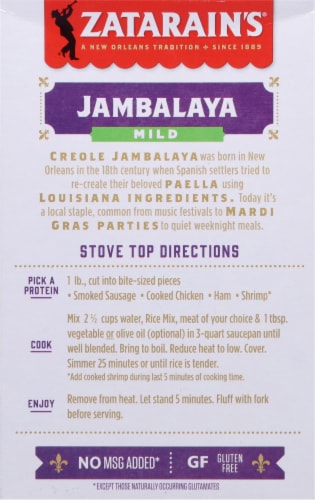 Zatarain's® Mild Jambalaya Rice Mix Perspective: back