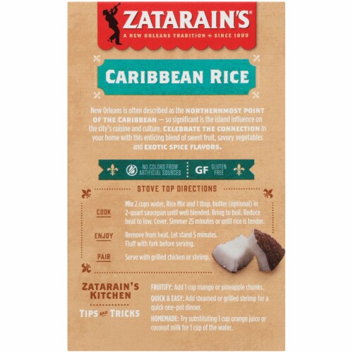Zatarain's Caribbean Rice Mix Perspective: back