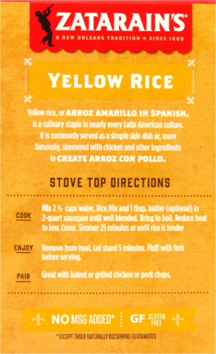 Zatarain's® Yellow Rice Perspective: back