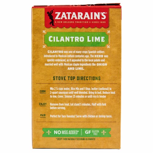 Zatarain's Cilantro Lime Rice Perspective: back