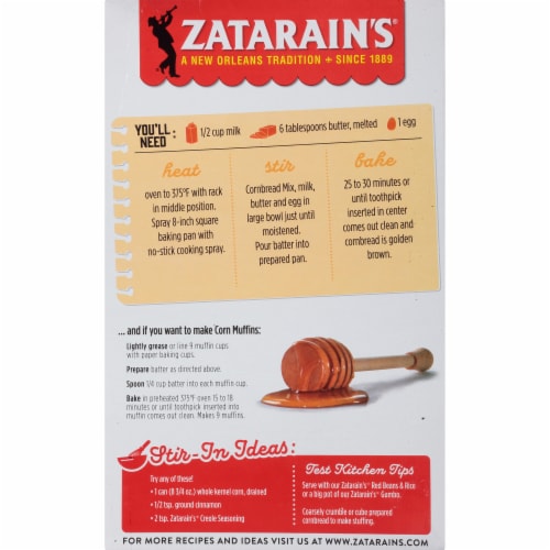 Zatarain's Honey Butter Cornbread Mix Perspective: back