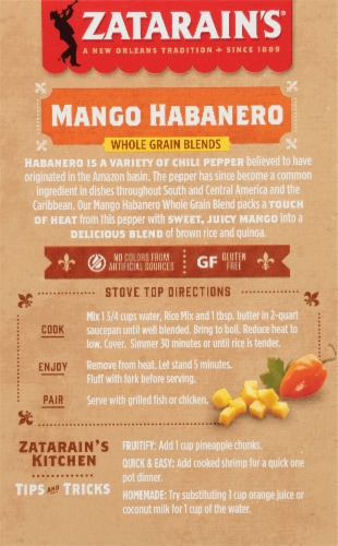 Zatarain's® Whole Grain Blends Mango Habanero Rice & Quinoa Perspective: back