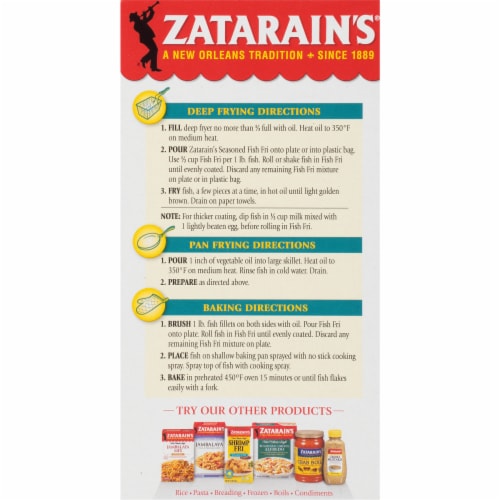 Zatarain's® New Orleans Style Fish Fri® Seasoned Seafood Breading Mix Perspective: back