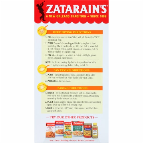 Zatarain's Lemon Pepper Fish Fri Perspective: back