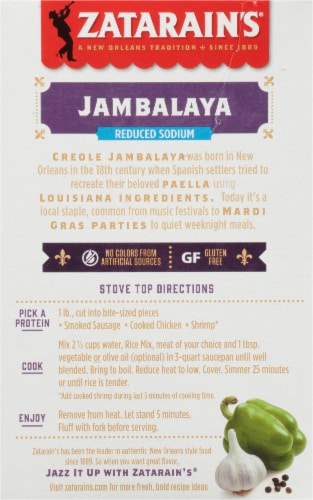 Zatarain's® Reduced Sodium Jambalaya Mix Perspective: back