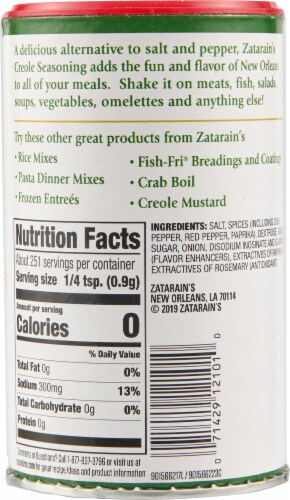 Zatarain's® New Orleans Style Creole Seasoning Perspective: back