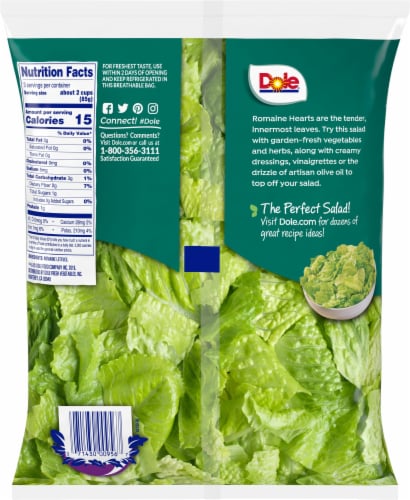 Dole® Hearts of Romaine Salad Greens Perspective: back