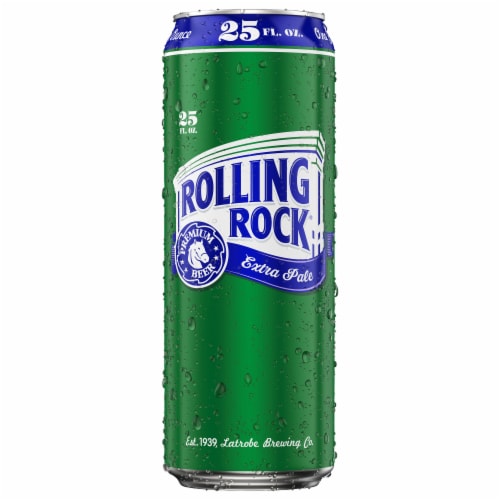 Rolling Rock Extra Pale Beer Single Can Perspective: back