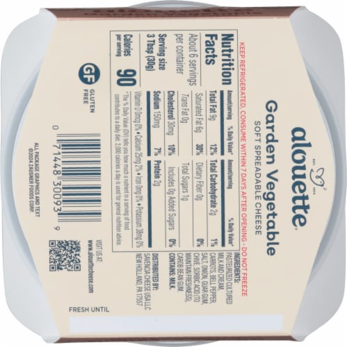 Alouette® Premium Garden Vegetable Cheese Spread Perspective: back