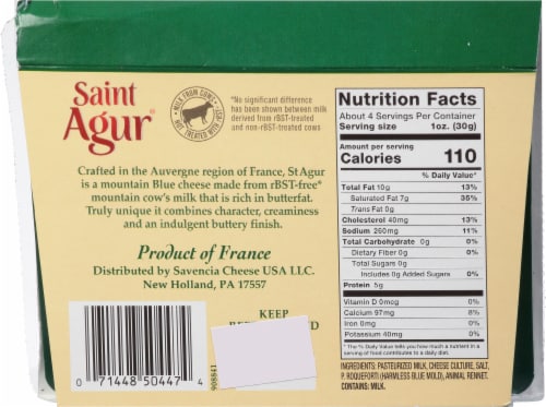 Saint Agur® Blue Cheese Wedge Perspective: back