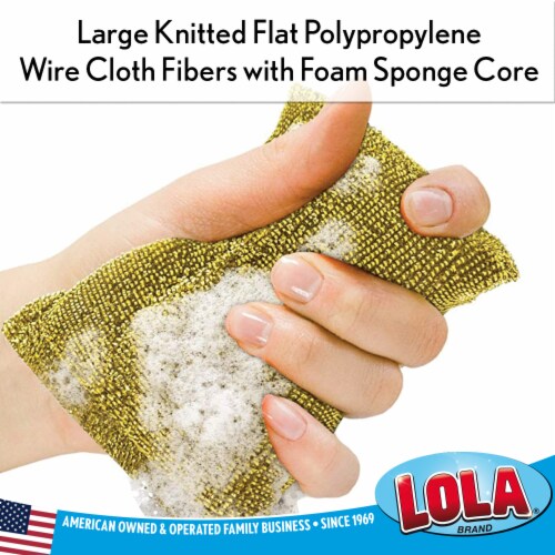 LOLA Wonder Scourer Non-Scratch Scouring Pad, Dual-Purpose Cleaning Sponge, 1 CT Perspective: back