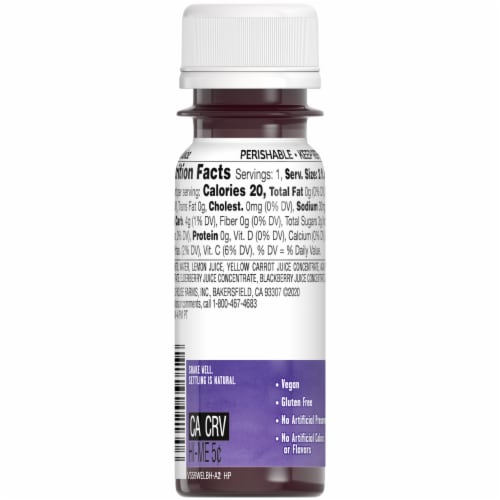 Bolthouse Farms Bolts Wellness Beverage Shot Perspective: back