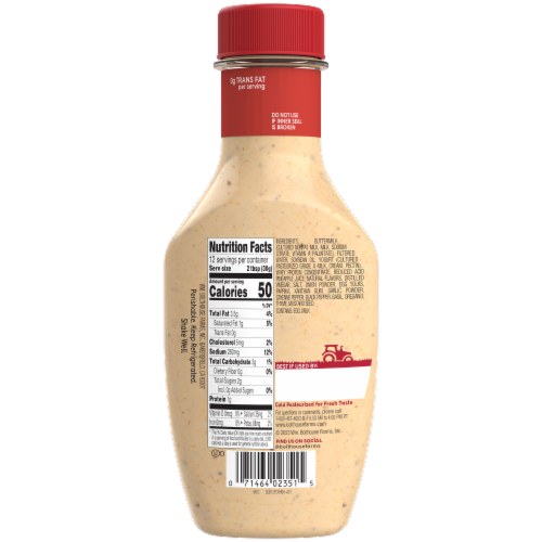 Bolthouse Farms Fire Chili Ranch Yogurt Dressing & Spread Perspective: back