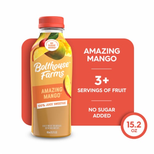Bolthouse Farms Amazing Mango 100% Fruit Juice Smoothie Perspective: back