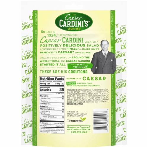 Cardini's® Gourmet Cut Caesar Croutons Perspective: back