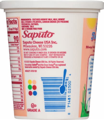 Friendship Dairies® Low Fat Small Curd Cottage Cheese Perspective: back
