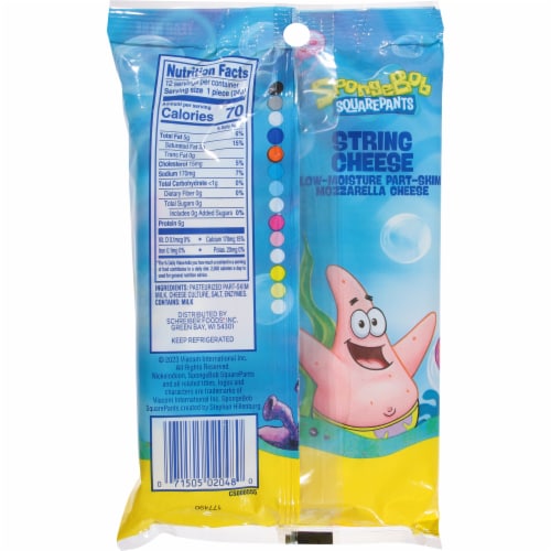 Nickelodeon SpongeBob Squarepants Mozzarella String Cheese Perspective: back