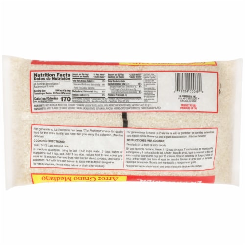 La Preferida® Medium Grain Rice Perspective: back