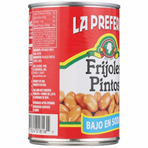 La Preferida® Low Sodium Pinto Beans Perspective: back