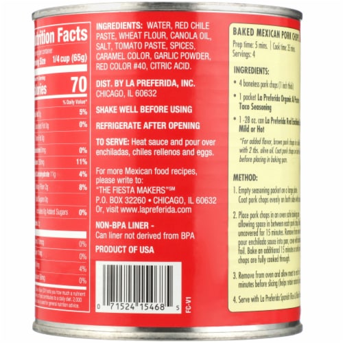 La Preferida® Red Chile Mild Enchilada Sauce Perspective: back