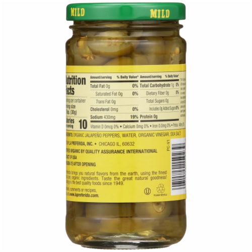 La Preferida Organic Mild Jalapeno Nacho Slices Perspective: back