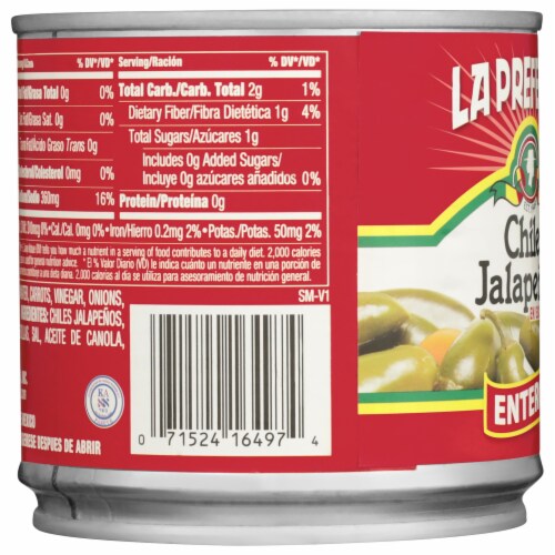 La Preferida® Hot Marinated Whole Jalapeno Peppers Perspective: back