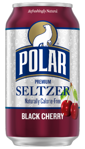 Polar® Black Cherry Flavored Seltzer Water Cans Perspective: back