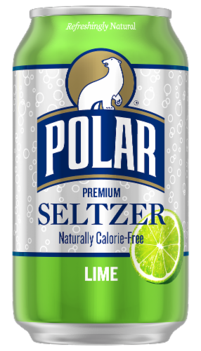 Polar® Lime Flavored Seltzer Water Cans Perspective: back