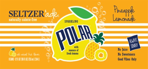 Polar Seltzer'ade® Pineapple Lemonade Seltzer Cans Perspective: back
