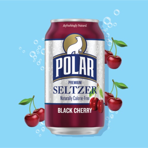 Polar® Black Cherry Flavored Seltzer Water Cans Perspective: back
