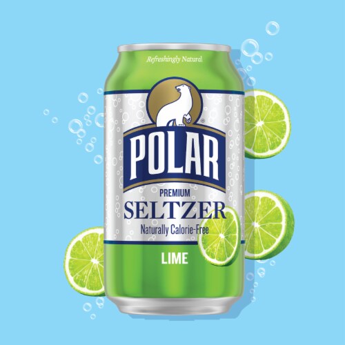 Polar® Lime Flavored Seltzer Water Cans Perspective: back